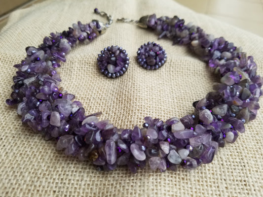 Enchanted Embrace: Amethyst & Crystal Necklace for Tranquility