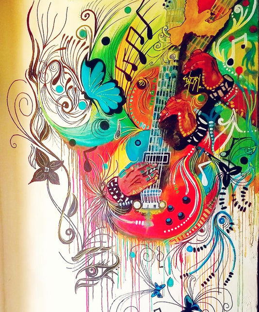 Hamza Kimera Original Art: "Music in the Soul" Acrylic Painting